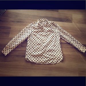 J. crew button down polka dot blouse